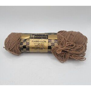 NEW Vintage Spinnerin‎ Wool Yarn Brown 1 Oz. Skein Ambralon Switzerland